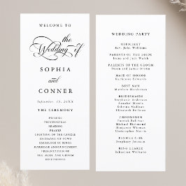 Programa Elegante Cerimônia de Casamento de Script Charm