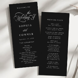 Programa Elegante Cerimônia de Casamento de Script Charm Bl