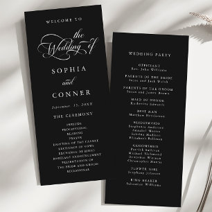 Programa Elegante Cerimônia de Casamento de Script Charm Bl