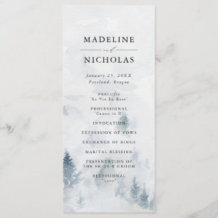 Programa Elegante Cerimônia de Casamento na Floresta de Inv