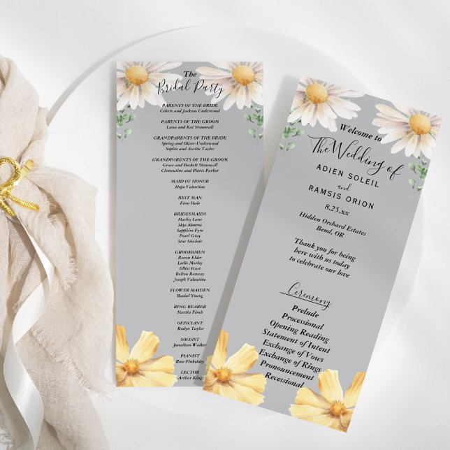 Programa Elegante Daisy | Grupo de Casamento de Cinzas (Criador carregado)