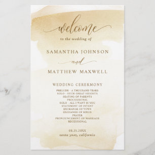 Programa Elegante de Casamento Amarelo-Ouro