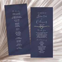 Programa Elegante de Casamento Azul de Marinho