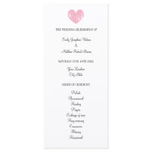 Programa Elegante de casamento com coração roxo