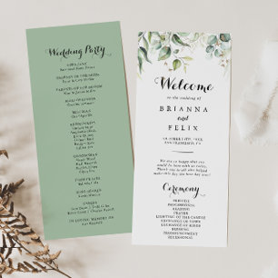 Programa Elegante de Casamento da Caligrafia Doura