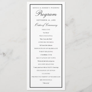 Programa Elegante de Casamento de Borda Espessa Ne