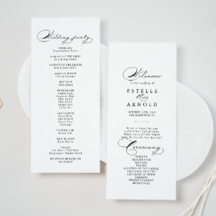 Programa Elegante de Casamento de Caligrafia Moder