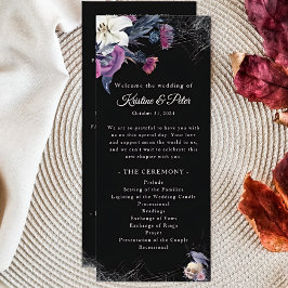 Programa Elegante de Casamento de Crânio Floral Gó