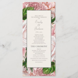 Programa Elegante de Casamento de Creme Floral Ros