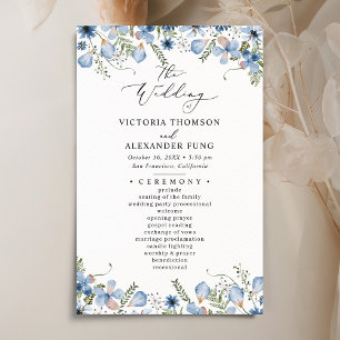 Programa Elegante de Casamento de Flores Presas