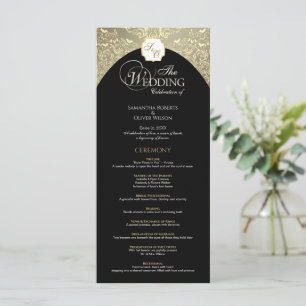 Programa Elegante de Casamento de Monogramas Doura