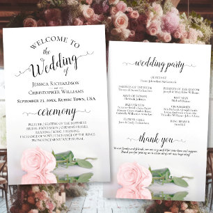 Programa Elegante de Casamento de Orçamento Rosa