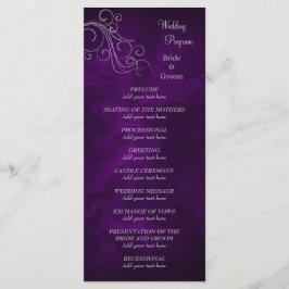 Programa Elegante de Casamento de Prata Roxo