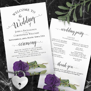 Programa Elegante de Casamento de Rosa de Orçamen