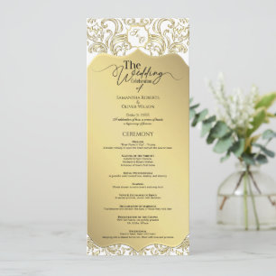 Programa Elegante de Casamento Dourado Clássico