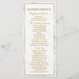 Programa Elegante de Casamento Dourado de Rosa de