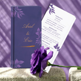 Programa Elegante de Casamento Eucalyptus Purple-E