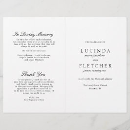 Programa Elegante de Casamento Formal de Branco Ne