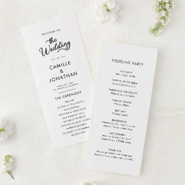 Programa Elegante de Casamento Minimalista