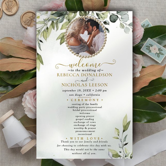 Programa Elegante de Casamento Personalizado de Fo (Criador carregado)