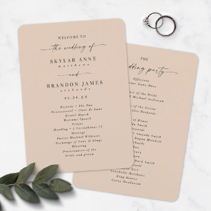 Programa Elegante de Cerimônia de Casamento de Cha