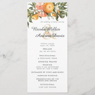 Programa Elegante de Cerimônia de Casamento de Ci