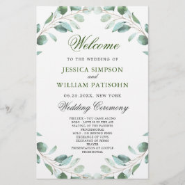 Programa Elegante de Cerimônia de Casamento Eucaly