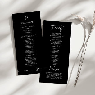 Programa Elegante de Cerimônia de Casamento Negro