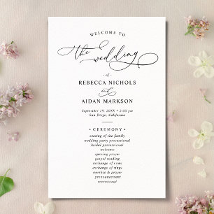 Programa Elegante de Cerimônia de Casamento Negro