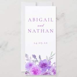 Programa Elegante de Cerimônia de Casamento Roxo d