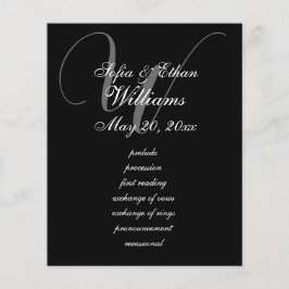 Programa Elegante de Monograma de Casamento Branco