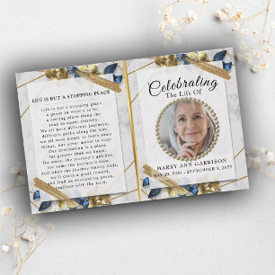 Programa Elegante Dourado de Celebração da Vida Fo