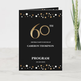 Programa Elegante Dourado e Black Confetti 60 anos