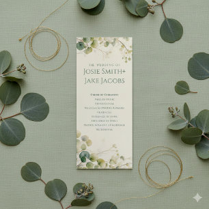 Programa Elegante Eucalyptus Greenery Cerimônia Botânica