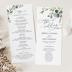 Programa Elegante Eucalyptus Greenery Weding