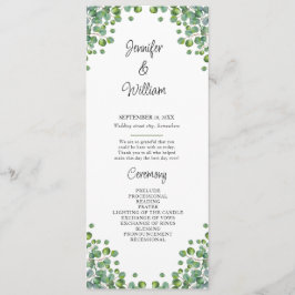 Programa Elegante Eucalyptus Greenery Weding
