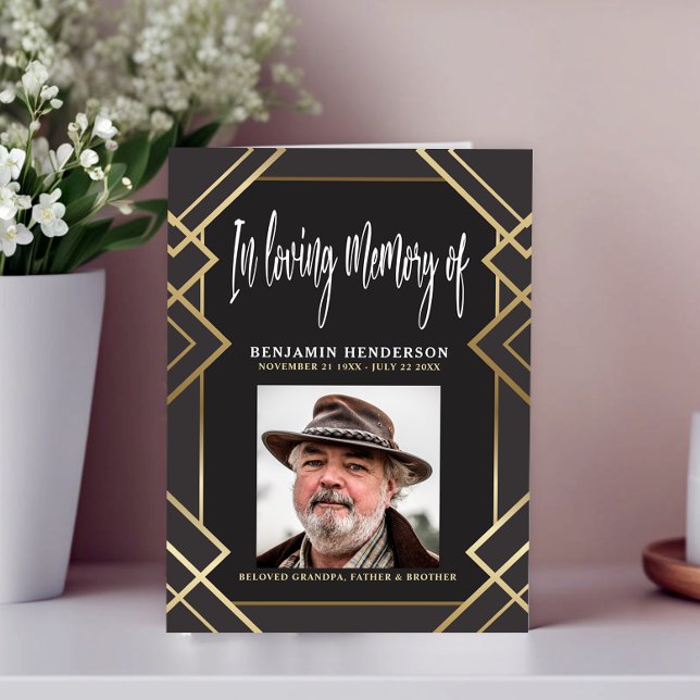 Programa Elegante Foto No Loving Memory Funeral Program (Criador carregado)