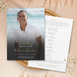 Programa Elegante Funeral Photo Order Of Service