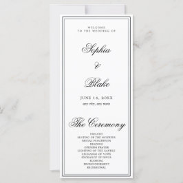 Programa Elegante Minimalista de Casamento Branco