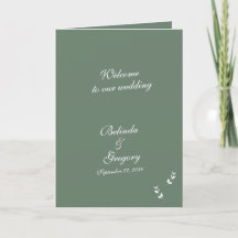 Elegante Sage Green Script Wedding Order
