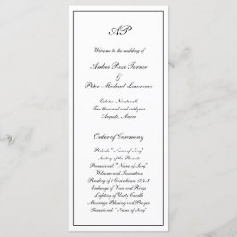 Programa Elegante Simples Preto Branco Formal Monograma Cas