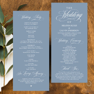 Programa Elegante Sofisticado Pó Azul Casamento com Letra M