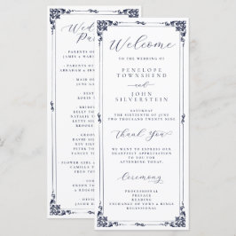 Programa Elegante Tipografia de Borda de Casamento com Rótu