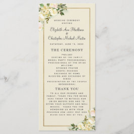 Programa Elegante Wedeceremony Program Chic Watercolor