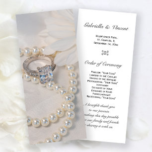 Programa Elegante White Daisy Wedding Ceremony Program