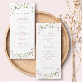 Programa Elegante Wildflower Rustic Boho Weding Program