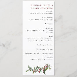 Programa Elegante Winter Berries Red Green Watercolor