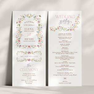 Programa Encantado de Casamento de Boho Wildflower
