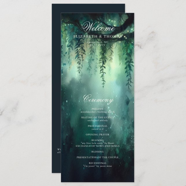 Programa Encantado de Casamento Magical Elegante F (Frente/Verso)