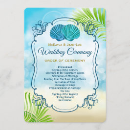 Programa Enturação de Casamento de Praia Dia da Cerimônia